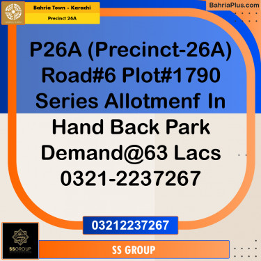 125 Sq. Yards Residential Plot for Sale in Precinct 26A -  Bahria Town, Karachi - (BP-184846)