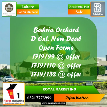 Residential Plot for Sale in Bahria Orchard, Lahore - (BP-184935)