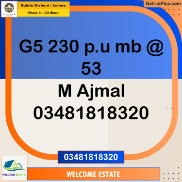 Residential Plot for Sale in Phase 4 - G5 Block -  Bahria Orchard, Lahore - (BP-184949)