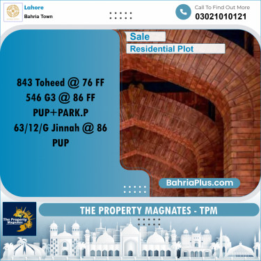 Residential Plot for Sale in Bahria Town, Lahore - (BP-184976)