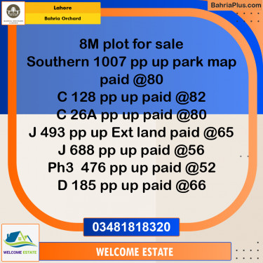 Residential Plot for Sale in Bahria Orchard, Lahore - (BP-184978)