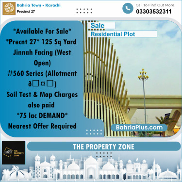 Residential Plot for Sale in Precinct 27 -  Bahria Town, Karachi - (BP-184988)
