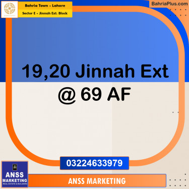 Residential Plot for Sale in Sector E - Jinnah Ext. Block -  Bahria Town, Lahore - (BP-185002)