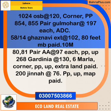 Residential Plot for Sale in Bahria Town, Lahore - (BP-185016)