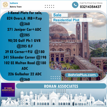 Residential Plot for Sale in Bahria Town, Lahore - (BP-185027)