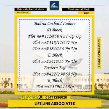 Residential Plot for Sale in Phase 2 - D Block -  Bahria Orchard, Lahore - (BP-185029)