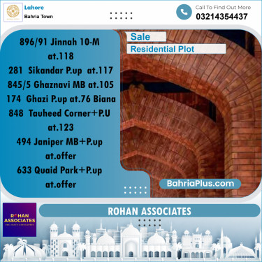 Residential Plot for Sale in Bahria Town, Lahore - (BP-185044)
