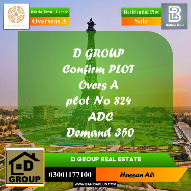 Residential Plot for Sale in Overseas A -  Bahria Town, Lahore - (BP-185056)