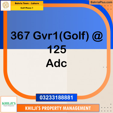 Residential Plot for Sale in Golf Phase 1 -  Bahria Town, Lahore - (BP-185085)