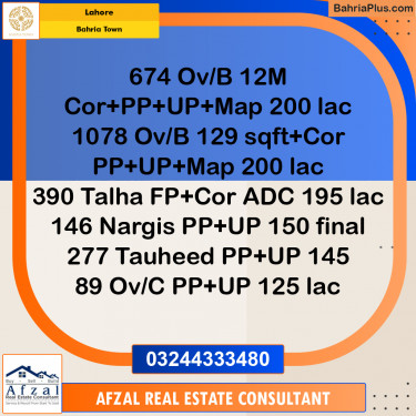 Residential Plot for Sale in Bahria Town, Lahore - (BP-185087)