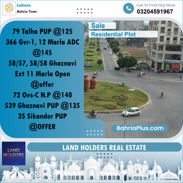 Residential Plot for Sale in Bahria Town, Lahore - (BP-185110)