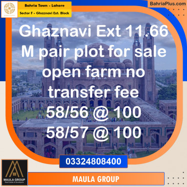Residential Plot for Sale in Sector F - Ghaznavi Ext. Block -  Bahria Town, Lahore - (BP-185134)