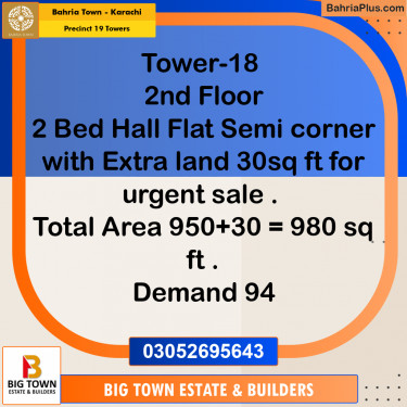 Residential Plot for Sale in Precinct 19 Towers -  Bahria Town, Karachi - (BP-185174)