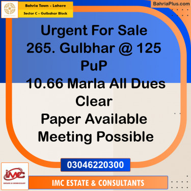 Residential Plot for Sale in Sector C - Gulbahar Block -  Bahria Town, Lahore - (BP-185212)