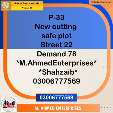 Residential Plot for Sale in Precinct 33 -  Bahria Town, Karachi - (BP-185263)