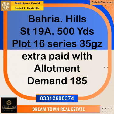 500 Sq. Yards Residential Plot for Sale in Precinct 9 - Bahria Hills -  Bahria Town, Karachi - (BP-185277)