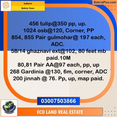 Residential Plot for Sale in Bahria Town, Lahore - (BP-185297)