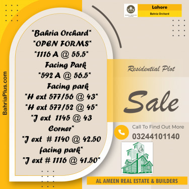 Residential Plot for Sale in Bahria Orchard, Lahore - (BP-185329)