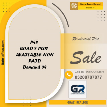 Residential Plot for Sale in Precinct 48 -  Bahria Town, Karachi - (BP-185356)