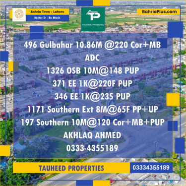 Residential Plot for Sale in Sector D - EE Block -  Bahria Town, Lahore - (BP-185364)