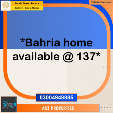 Residential Plot for Sale in Sector E - Bahria Homes -  Bahria Town, Lahore - (BP-185368)