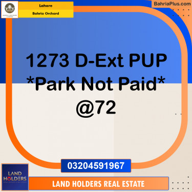 Residential Plot for Sale in Bahria Orchard, Lahore - (BP-185387)