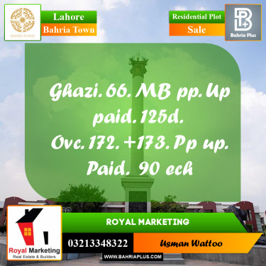 Residential Plot for Sale in Bahria Town, Lahore - (BP-185439)