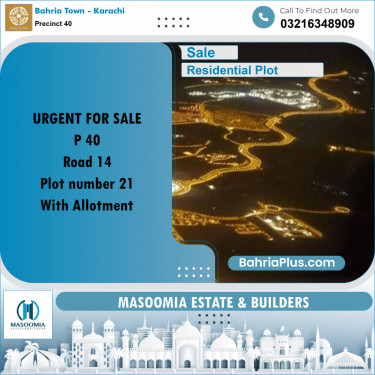 Residential Plot for Sale in Precinct 40 -  Bahria Town, Karachi - (BP-185480)