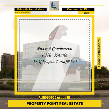 Commercial Plot for Sale in Phase 4 - G4 Commercial -  Bahria Orchard, Lahore - (BP-185496)