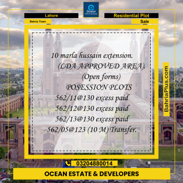 Residential Plot for Sale in Bahria Town, Lahore - (BP-185502)
