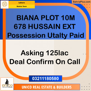 Residential Plot for Sale in Bahria Town, Lahore - (BP-185522)