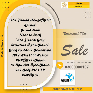 Residential Plot for Sale in Bahria Town, Lahore - (BP-185597)