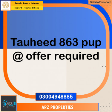 Residential Plot for Sale in Sector F - Tauheed Block -  Bahria Town, Lahore - (BP-185631)