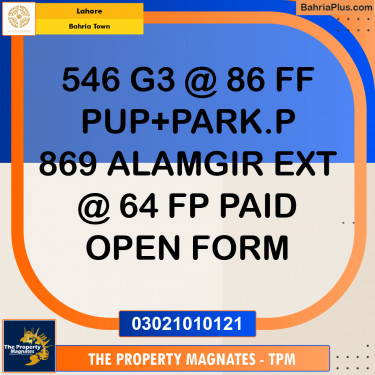 Residential Plot for Sale in Bahria Town, Lahore - (BP-185647)