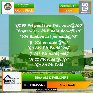 Residential Plot for Sale in OLC-A Block -  Bahria Orchard, Lahore - (BP-185653)