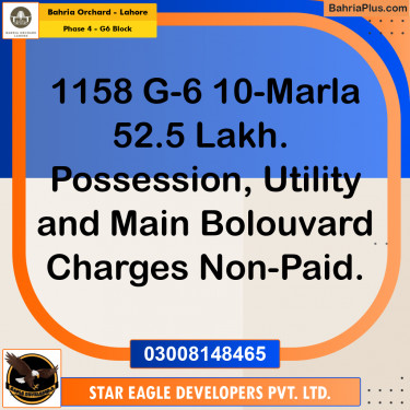Residential Plot for Sale in Phase 4 - G6 Block -  Bahria Orchard, Lahore - (BP-185668)