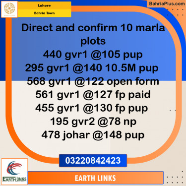 Residential Plot for Sale in Bahria Town, Lahore - (BP-185695)