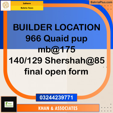 Residential Plot for Sale in Bahria Town, Lahore - (BP-185713)