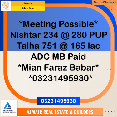 Residential Plot for Sale in Bahria Town, Lahore - (BP-185730)