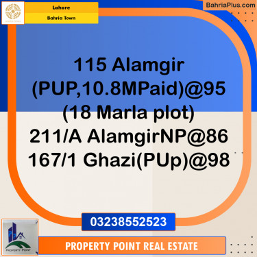 Residential Plot for Sale in Bahria Town, Lahore - (BP-185738)