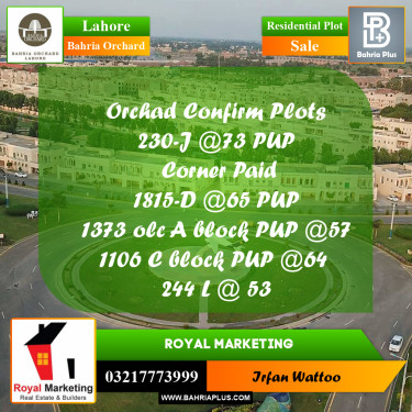 Residential Plot for Sale in Bahria Orchard, Lahore - (BP-185770)