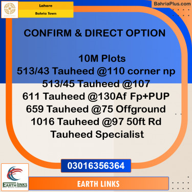 Residential Plot for Sale in Bahria Town, Lahore - (BP-185775)