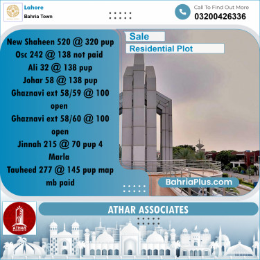 Residential Plot for Sale in Bahria Town, Lahore - (BP-185797)