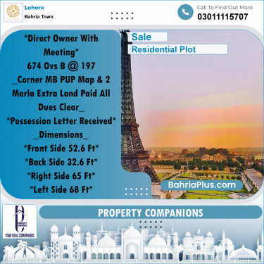 Residential Plot for Sale in Bahria Town, Lahore - (BP-185798)