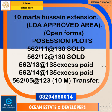 Residential Plot for Sale in Bahria Town, Lahore - (BP-185885)