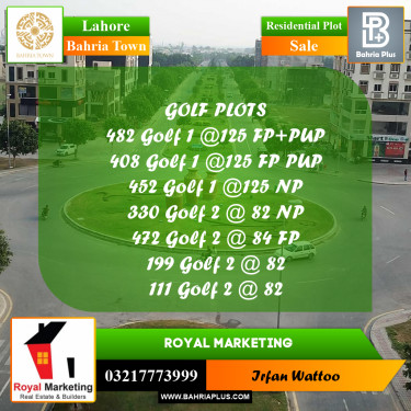 Residential Plot for Sale in Bahria Town, Lahore - (BP-185891)