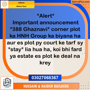 Residential Plot for Sale in Bahria Town, Lahore - (BP-185913)