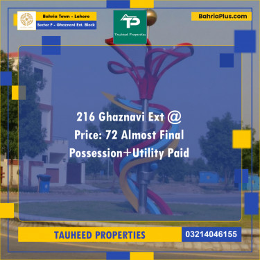 Residential Plot for Sale in Sector F - Ghaznavi Ext. Block -  Bahria Town, Lahore - (BP-185957)
