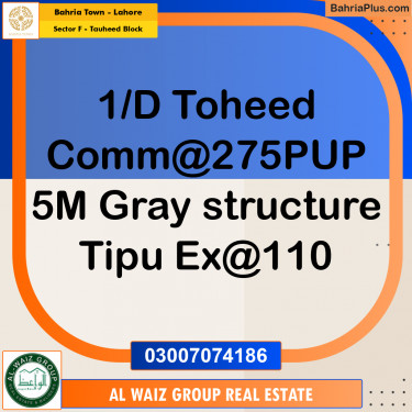 Residential Plot for Sale in Sector F - Tauheed Block -  Bahria Town, Lahore - (BP-186012)