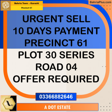 125 Sq. Yards Residential Plot for Sale in Precinct 61 -  Bahria Town, Karachi - (BP-186102)